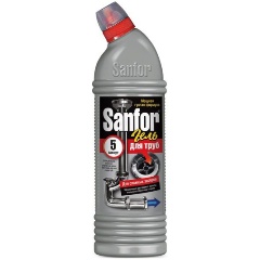 Средство для прочистки сливных труб SANFOR 5 минут, 1 л