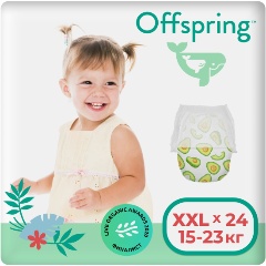 Трусики-подгузники Offspring расцветка Авокадо XXL (15-23 кг) 24 шт